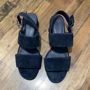 Vince blue suede low heel sandals. Size 8. New with tags. Never worn.